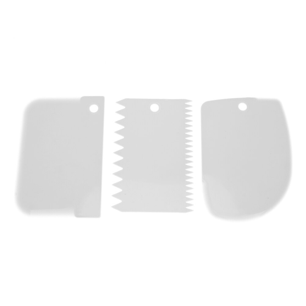 3 sztuk z tworzywa sztucznego ciasta lukier pomada cukiernicza skrobak ciasto krawędź dekorowanie narzędzia robić pieczenia ciasta gładkie krawędzi... 5 kolorów: biały