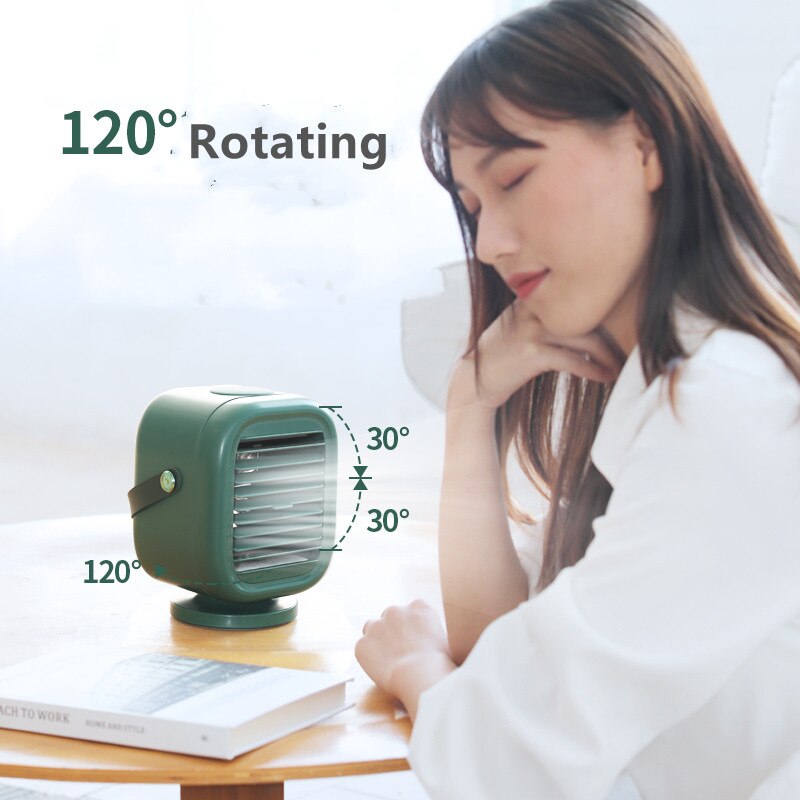 Mini Desktop Rotating Water Cooling Fan - Humidifier & Air Conditioner Function - USB Powered