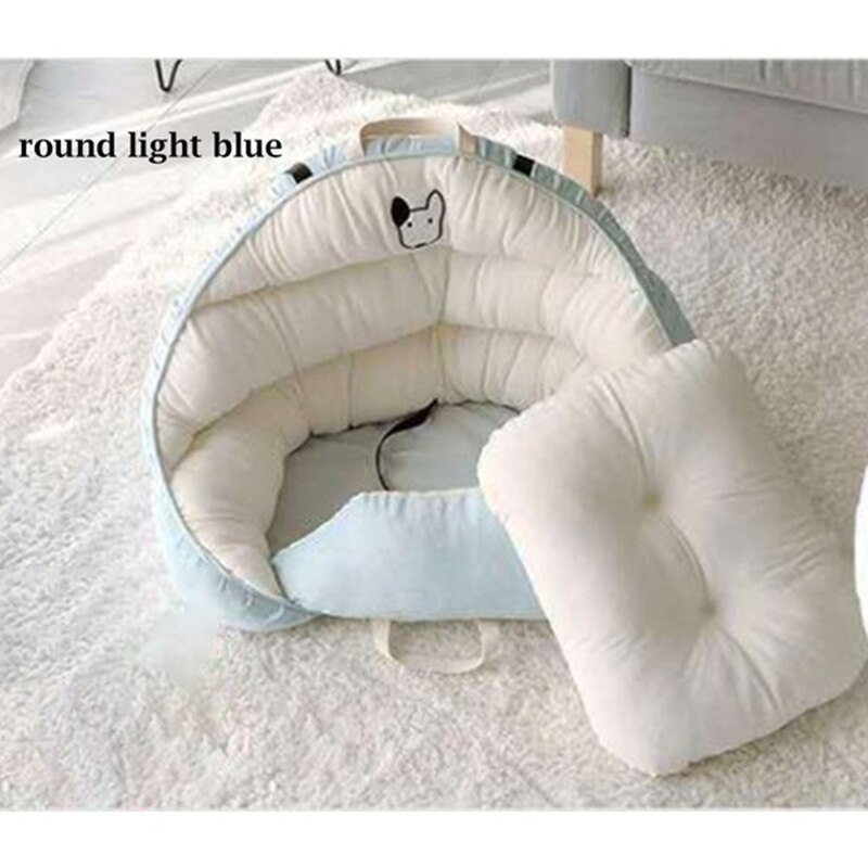 Multifonctionnel transporteur pour animaux de compagnie rehausseur lit de luxe chien voiture épaissir siège couverture matelas pour voyage extérieur intérieur chien lit: Type E-Light blue