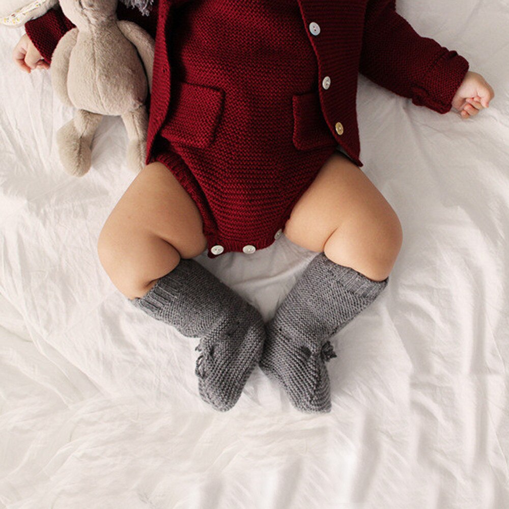 -né bébé filles solide tricoté enfant en bas âge poche combinaison vêtements body tenue sans manches bébé body mignon hiver
