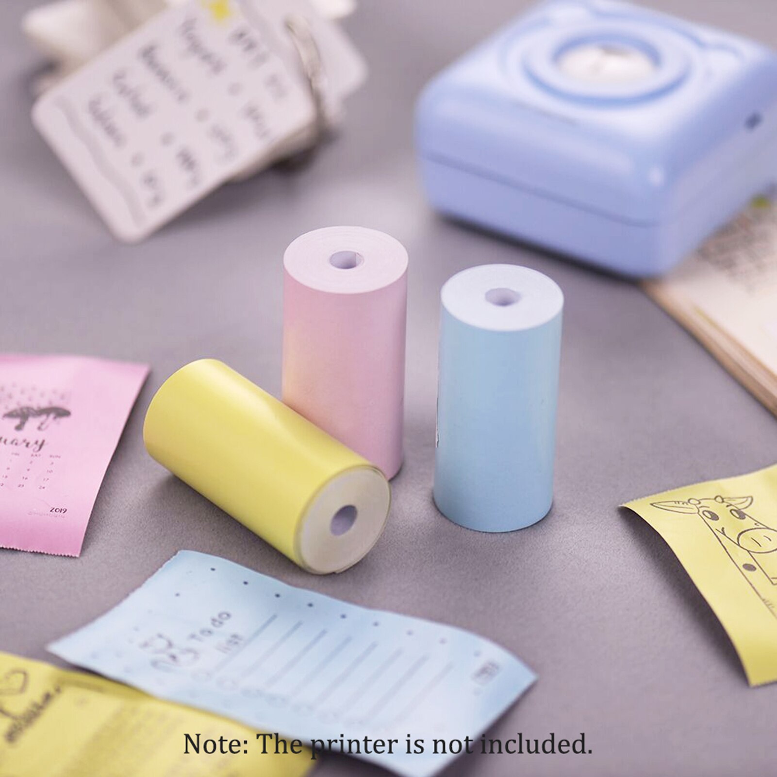 Aibecy 3 Rolls Color Thermal Paper Roll 57*30mm Bill Receipt Photo Paper Clear Printing for PeriPage A6 Pocket Thermal Printer