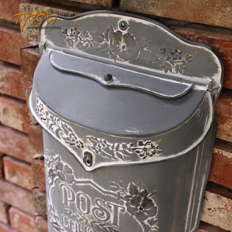 Boîte aux lettres en métal, décoration murale, balcon de jardin, artisanat rétro
