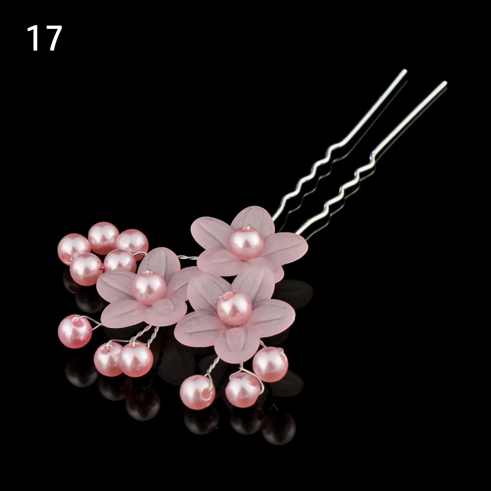 1 Stuks Bruids U-Vormige Pin Metalen Barrette Clip Haarspelden Strass Parel Vrouwen Haaraccessoires Bruiloft Kapsel Tools: Donker Kaki