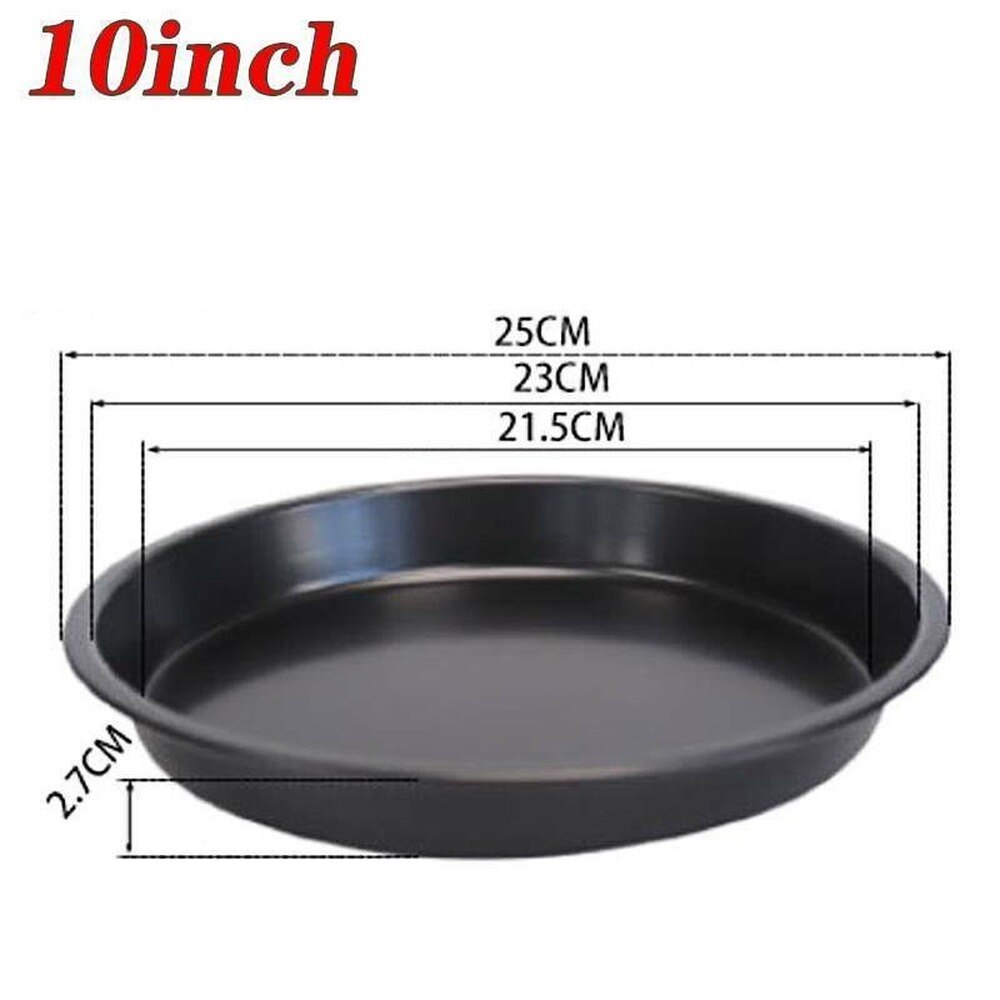 6-10" Non Stick Pizza Tray Carbon Steel Baking Round Oven Plate Pizza Pan Plate: 10 inch
