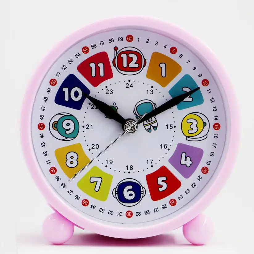 Cutesimple Alarm Clock For Children Early Education Desktop Wake-up Tool Bedroom Study Clock Easy To Read Time Display: WHITE