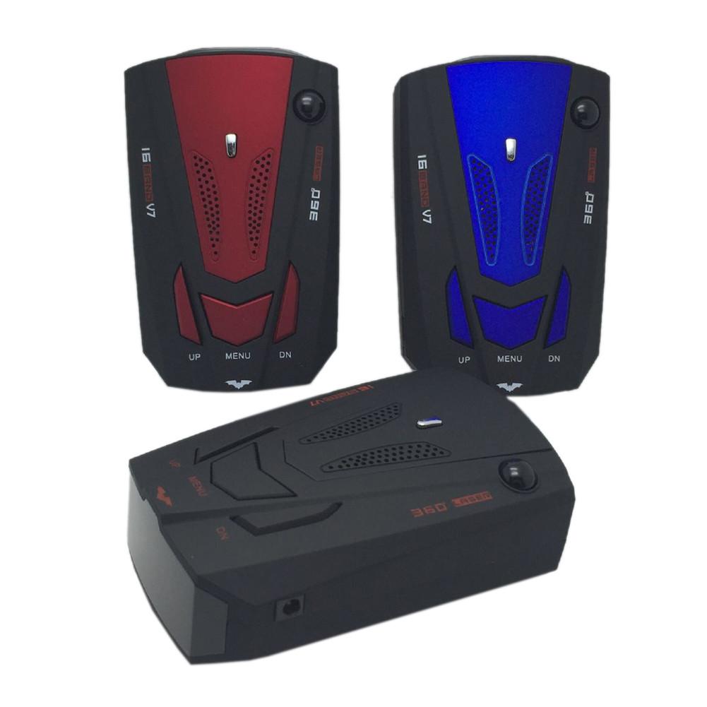 Carro automático anti detector de radar para o veículo v7 velocidade alerta voz aviso 16 faixa led display detector inglês/russo