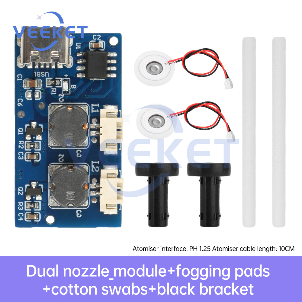DC 5V Mini Humidifier Modulle Dual Spray Three Spray Ultrasonic Atomizer Humidifier Module Mist Maker and Driver Circuit Board: Orange