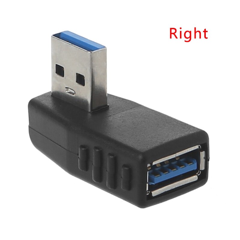 5 Types 360/90 Rotating USB Male to Female Adapter Bending Interface Extended Charging High-Speed 5Gbps Adapter: right