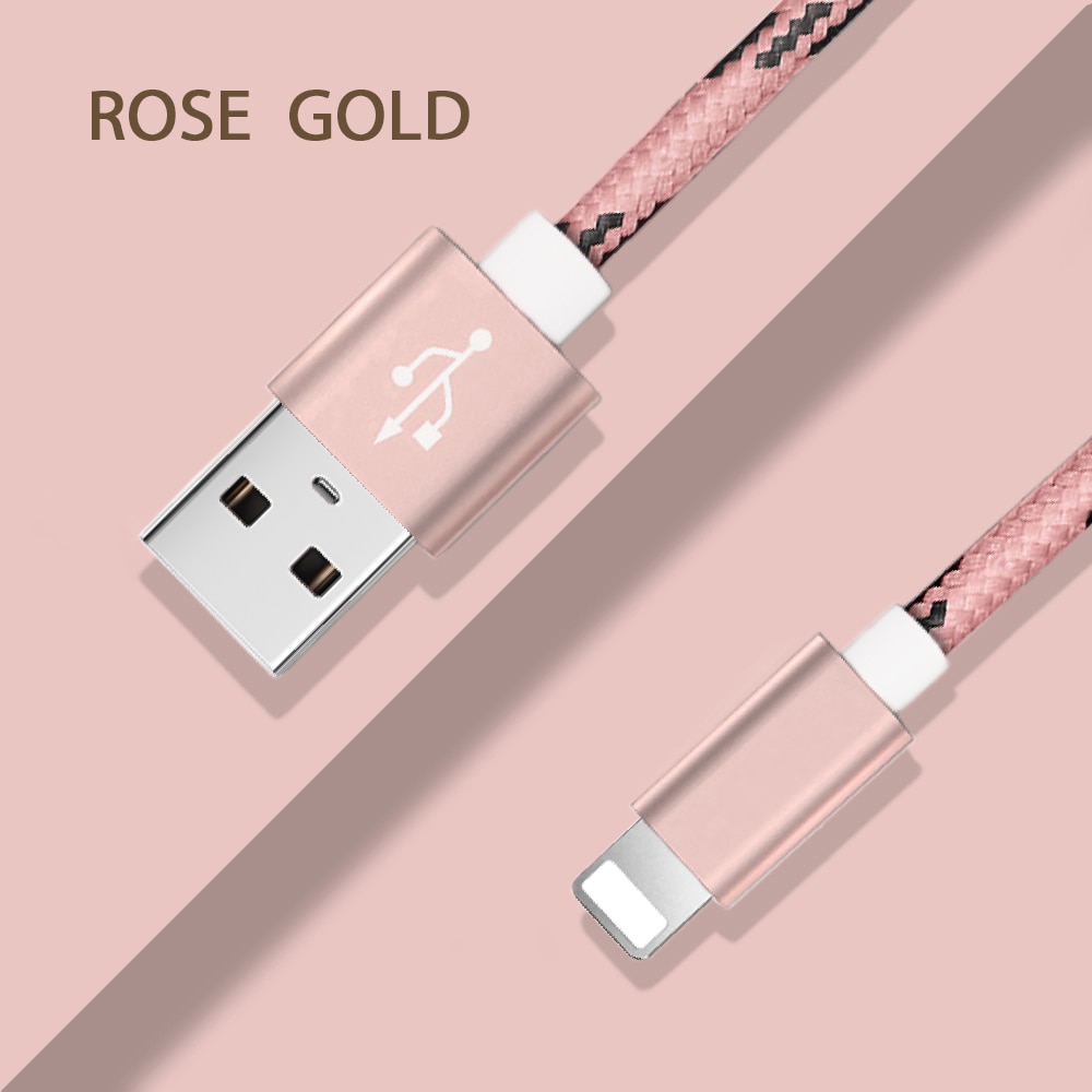 Usb Kabel Quick Charger Data Kabel Metalen Nylon Gevlochten Cablefor Iphone Xs Max Xr Plus 5 5S Se Ipad mini Snelle Opladen Data Draad
