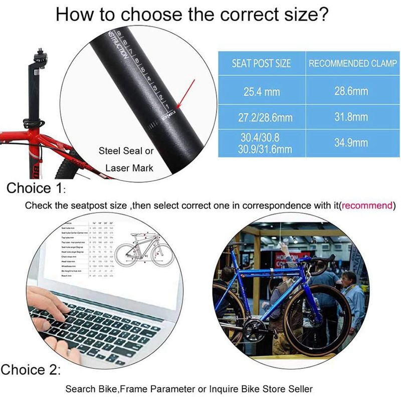CANSUCC Bike Seat Post Clamp Aluminum Alloy 30.0mm Mountain Bicycle Seat Tube Clamp