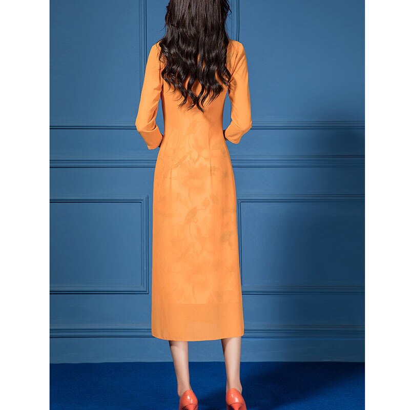 Dress Suit Women Long Chiffon Jacket and Floral Print Sleeveless Pencil Dress Two 2 Piece Set Spring Summer Fall Clothes