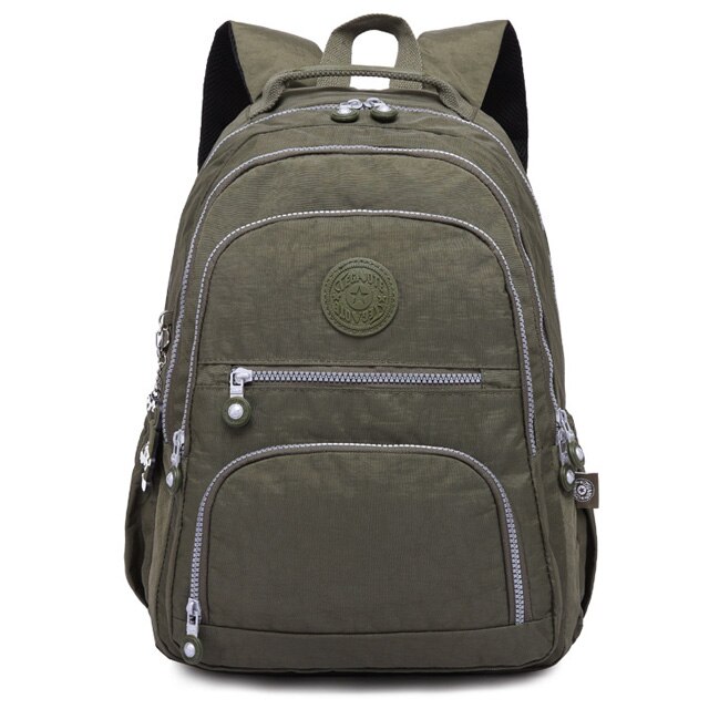 Casual Backpack Children School Bag For Teenage Girl Mochila Feminina Waterproof School Backpack Large Capacity Women Backpacks: Army Green