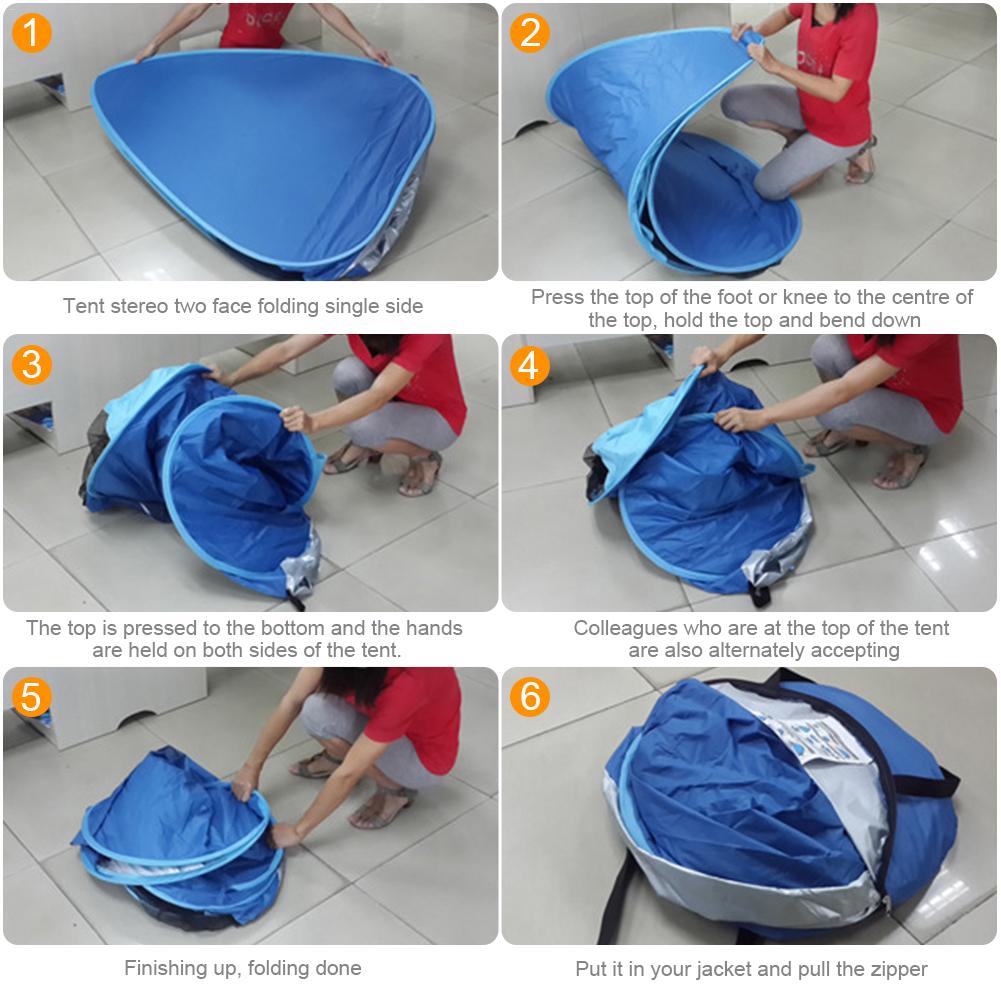 Beach Tent Ultralight Folding Tent Pop Up Automatic Open Tent Family Tourist Fish Camping Anti-UV Fully Sun Shade