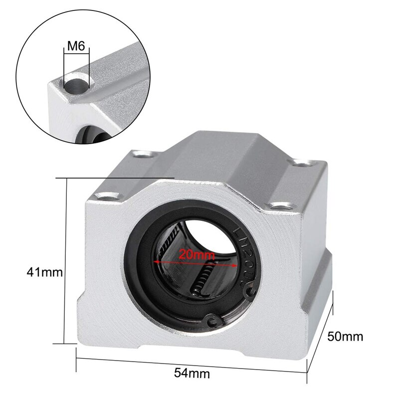 4PCS Linear Motion Ball Bearing Slide Block Bushing SCS20UU Linear Shaft CNC 3D Printer Parts