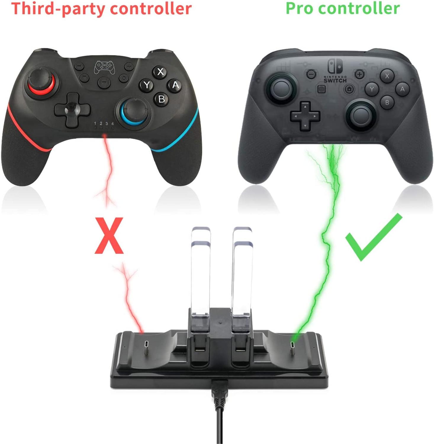 Controller Lader Dock Voor Nintendo Switch, 6 In 1 Opladen Station Voor Joycon Controllers En Pro Controllers