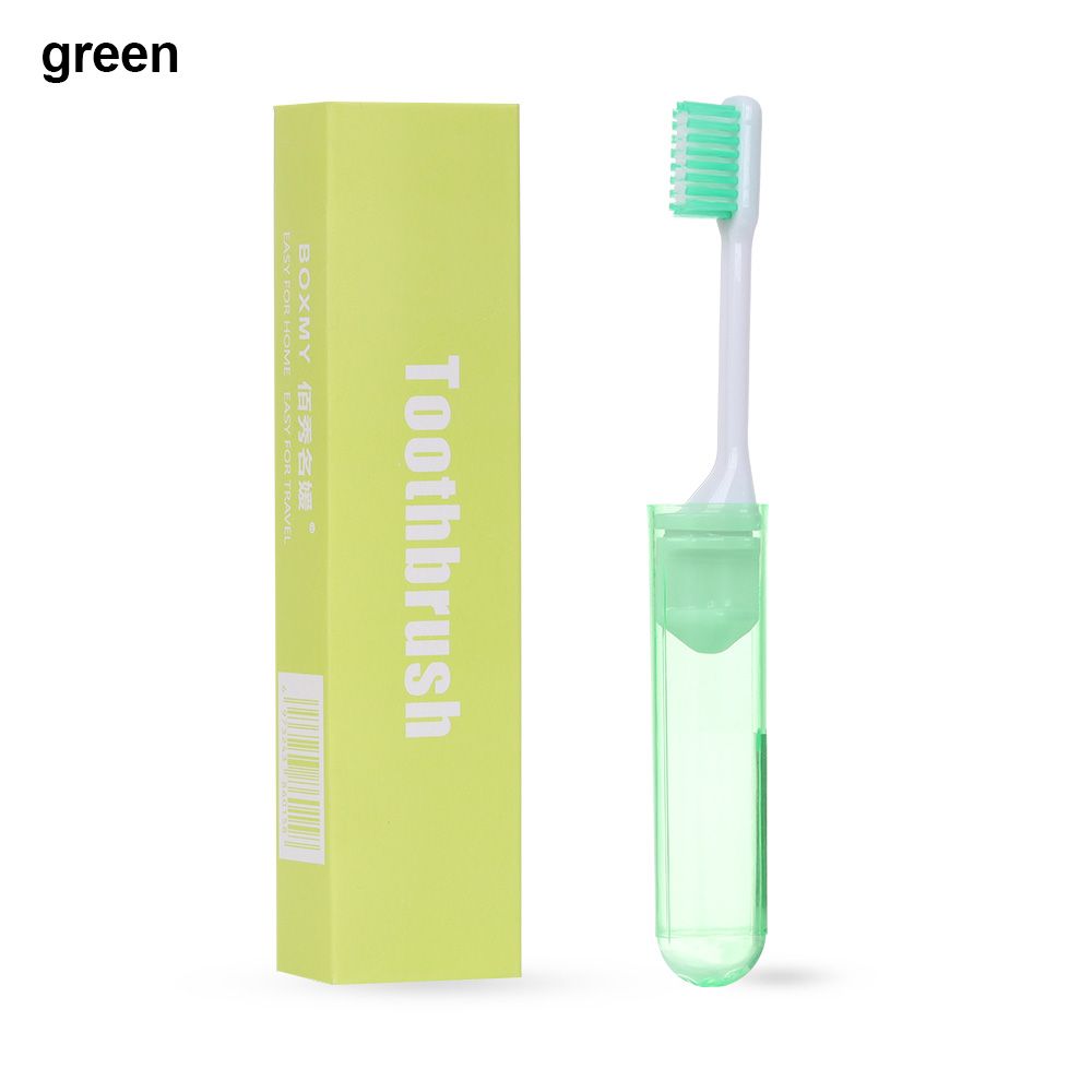 1Pc Draagbare Vouwen Tandenborstel Reizen Camping Outdoor Tandenborstel Zakenreis Zachte Tandenborstel Orale Cleaning Tools: green