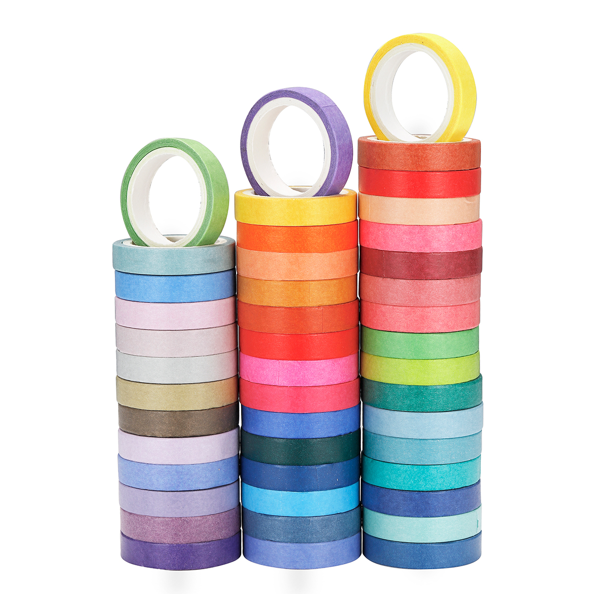 Agutape 60 stks/doos Regenboog Effen Kleur Japanse Masking Washi Papier Tape Lijm Afdrukken DIY Scrapbooking Deco Washi Tape Set