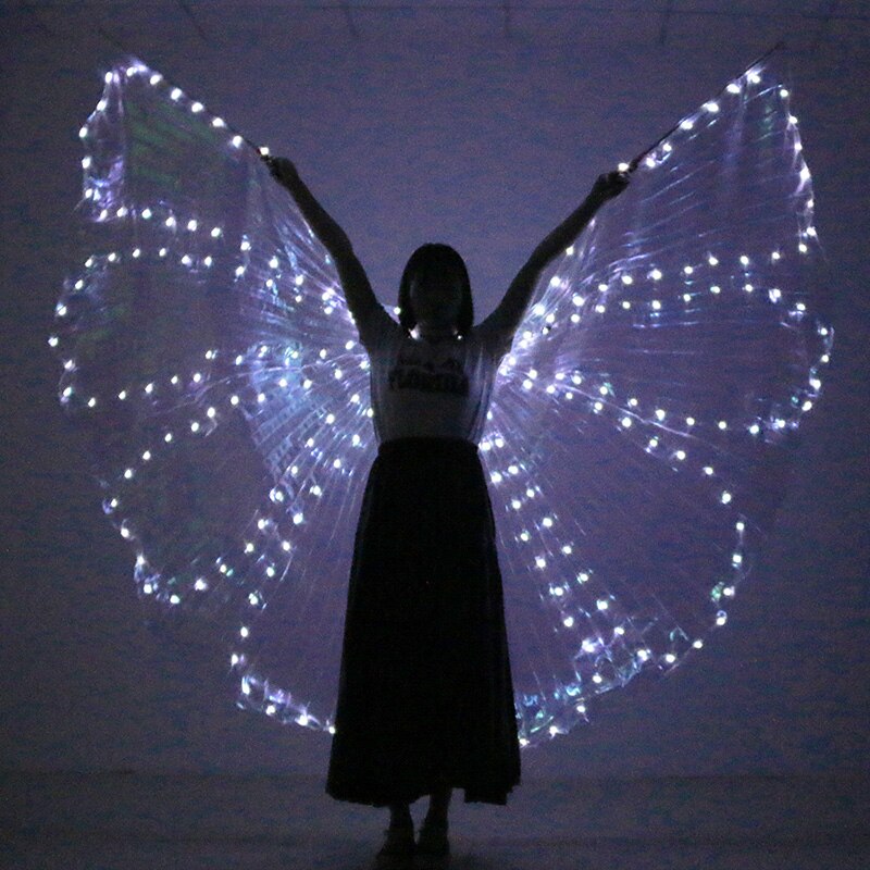 Vlinder kleurrijke buikdansvoorstelling kostuum led vleugels dansaccessoires meisjes led vleugels kostuum led vlindervleugels