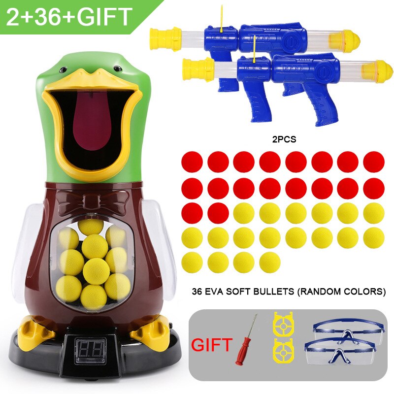 Interesting Soft Bullet Gun Score Target Duck Kids Shooting Toys Shooter Foam Ball Battle Educational Air Power Popper Xmas: 02