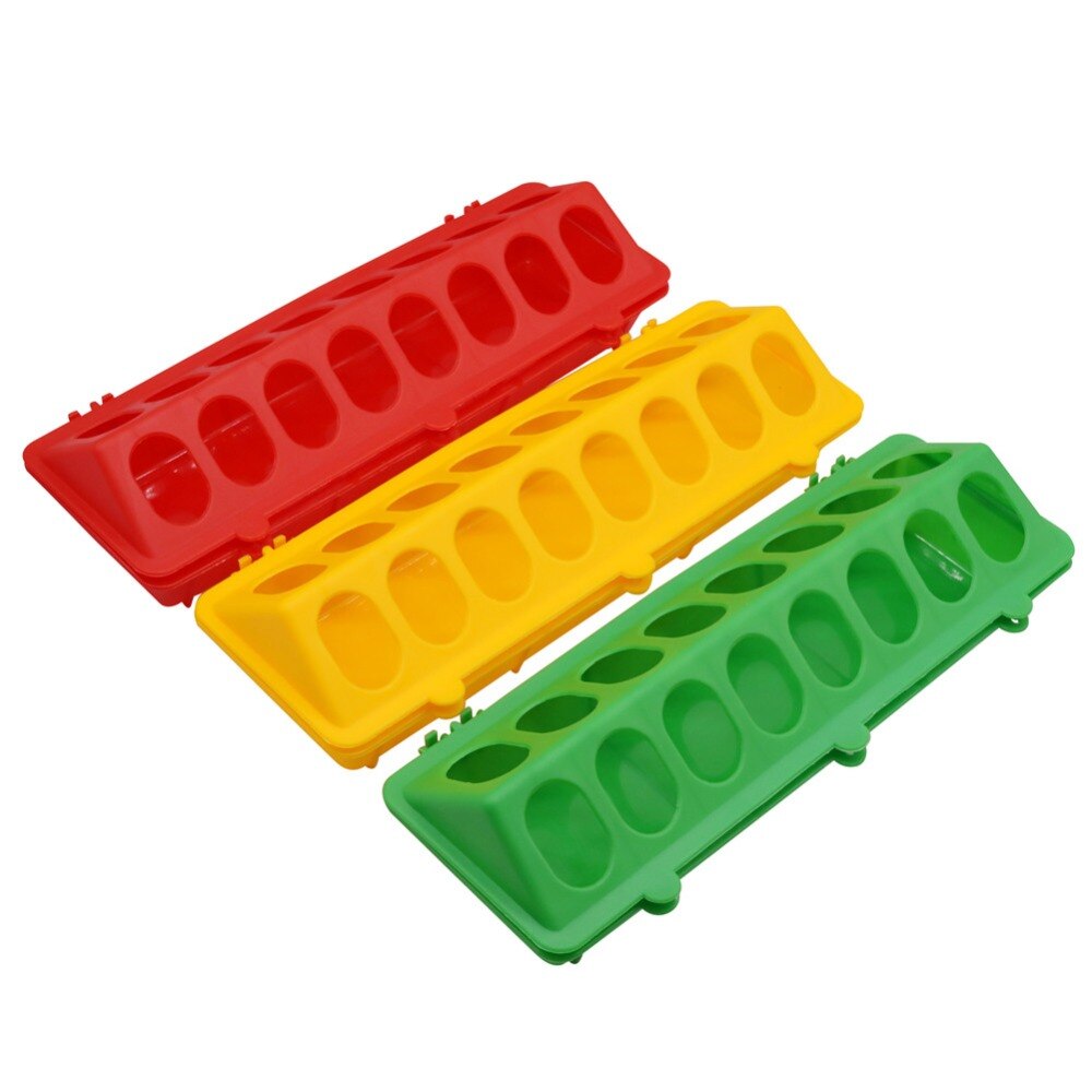 1 pcs Double Sided Trough Poultry Bird Pigeon Trough Feeding Supplies 16 Round Holes On Both Sides 300*100*43mm Plastic Material