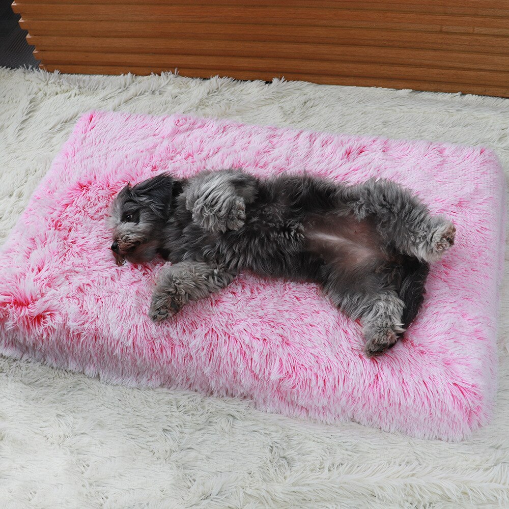 Traversin en peluche rectangulaire pour animaux de compagnie, coussin à mémoire de forme, orthopédique, luxueux, Anti-anxiété, pour lit de chien