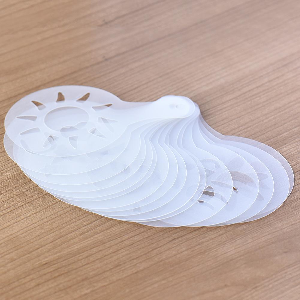 16 Pcs Koffie Stencils Koffie Latte Art Mold Fancy Koffie Tekening Sjabloon Voor Cappuccino Decoratie Plastic Mal