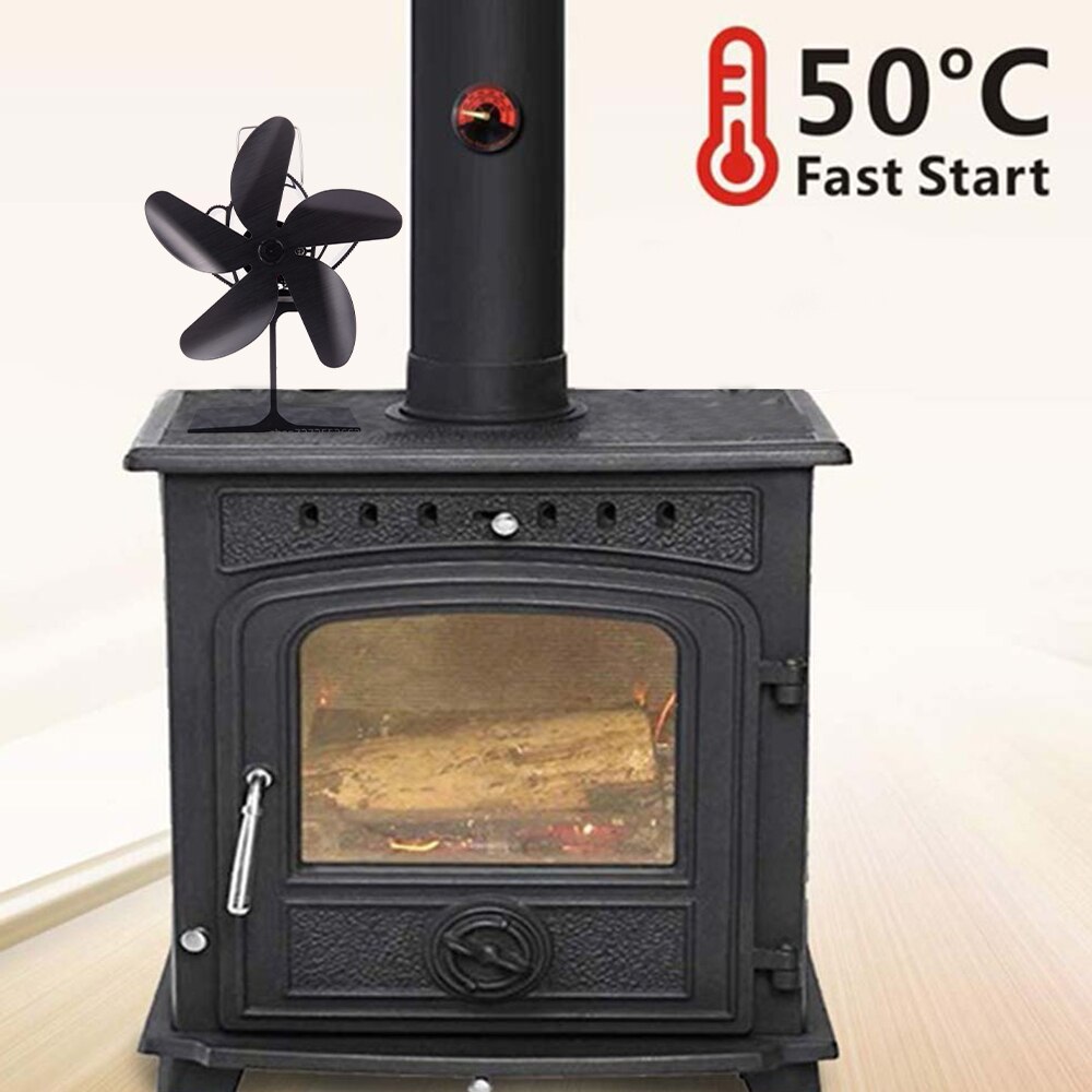 Fireplace Fan Stove Fan Heat Powered Fan Indoor Warmer 5 Blades Eco Friendly