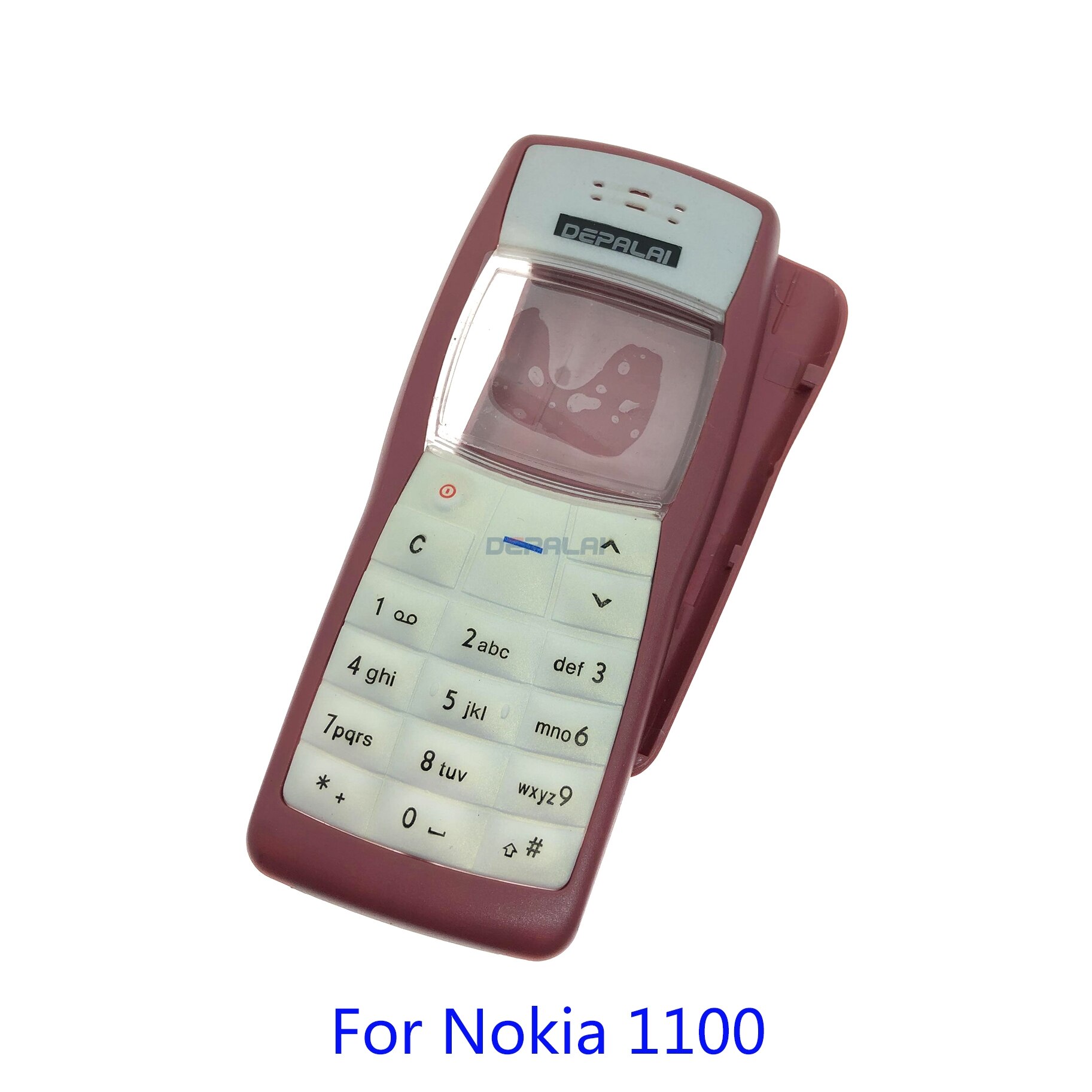 Dla Nokia 3100 1100 obudowa przednia osłona ramy obudowa + tylna pokrywa/pokrywa klapki baterii + klawiatura: 1100 Red