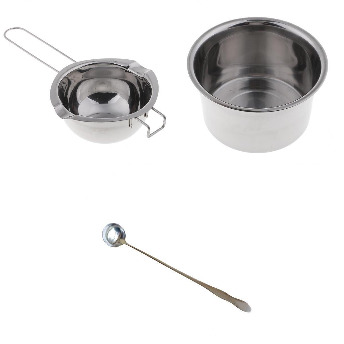 3Pcs Rvs Kaars Wax Smelten Pot Dubbele Boiler Roeren Lepel Diy