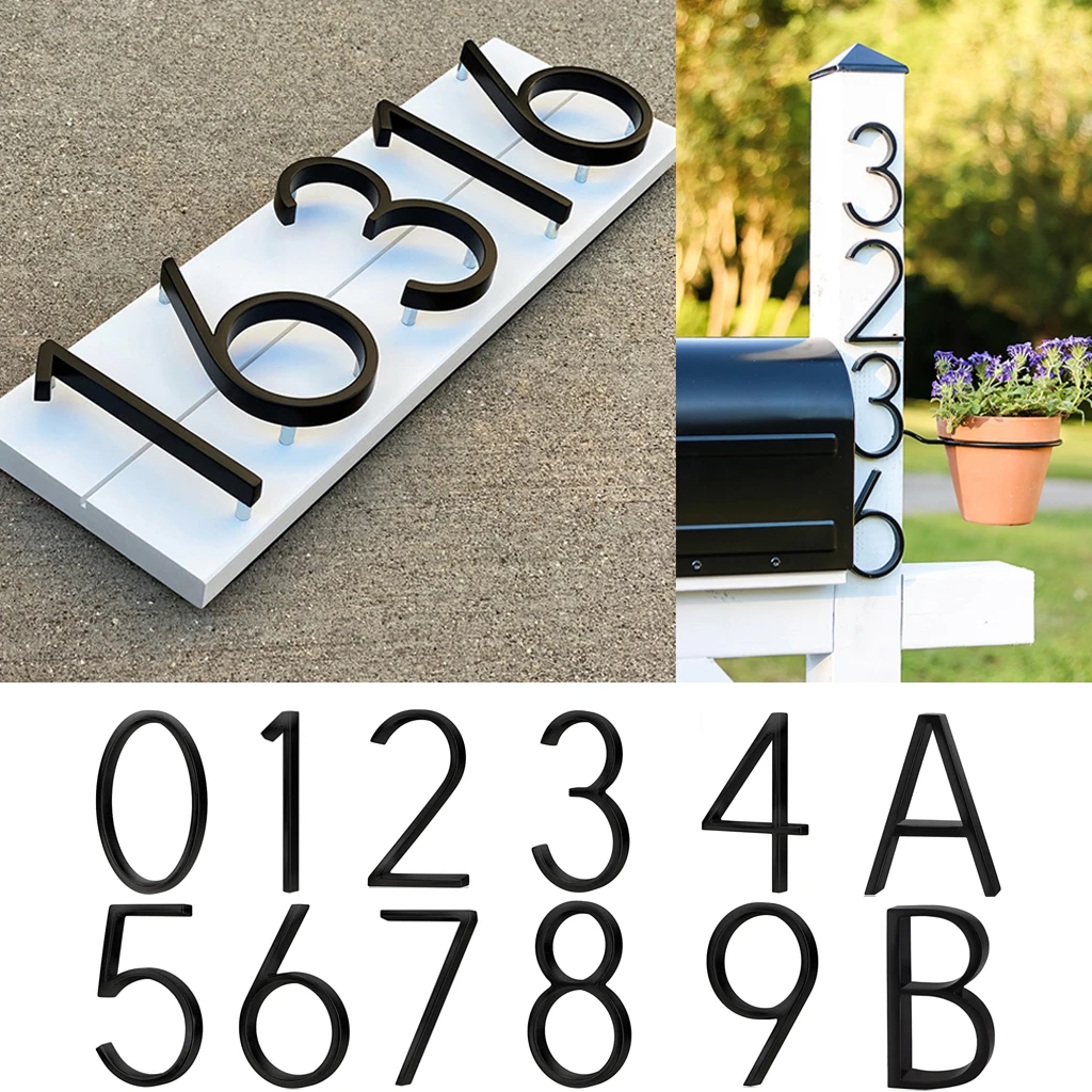 5Inch Large Metal House Number Outdoor Door Number Plate Letter Sign, Address Mailbox Number for Apartment Room Home Decoration