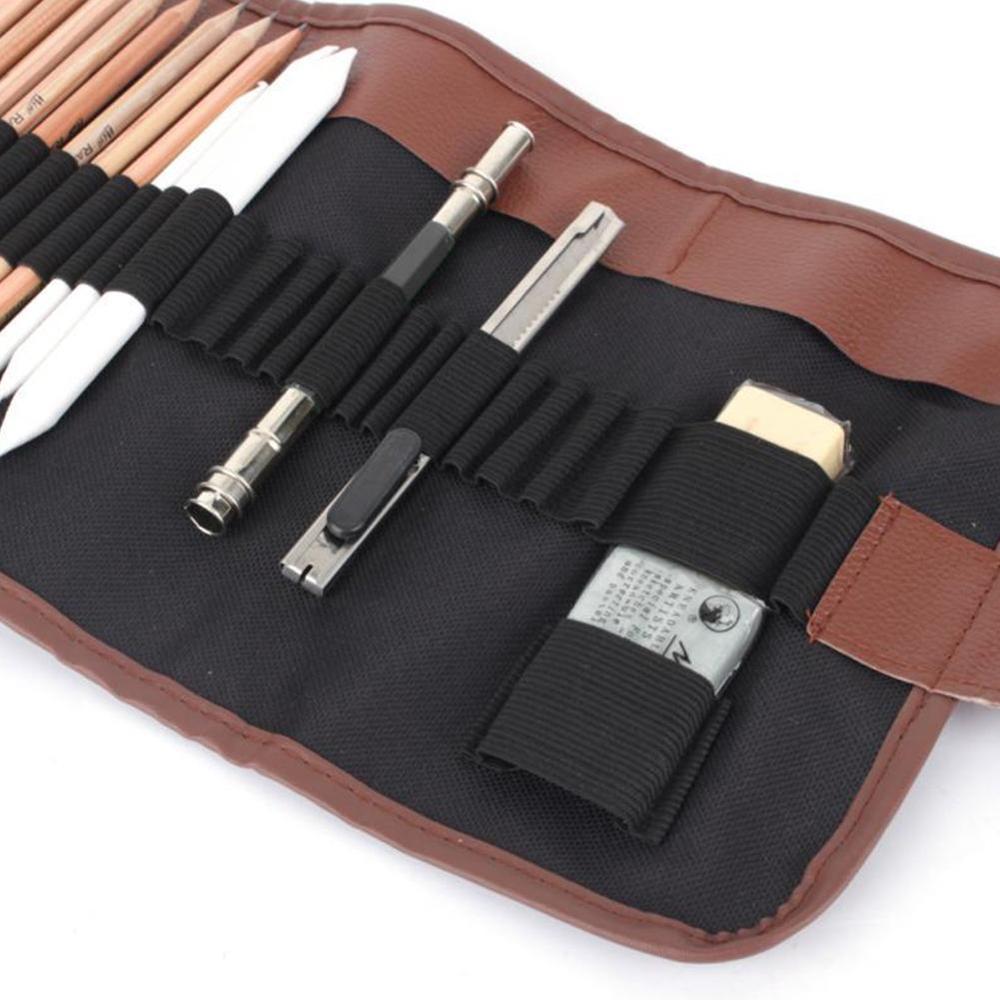 Marley 29 pcs Esboço Profissional & Ferramenta de Desenho de Arte Grafite Knif Caneta Apagável Caneta, Lápis, com o Ofício De Papel do Carvão Vegetal Lápis T6J6