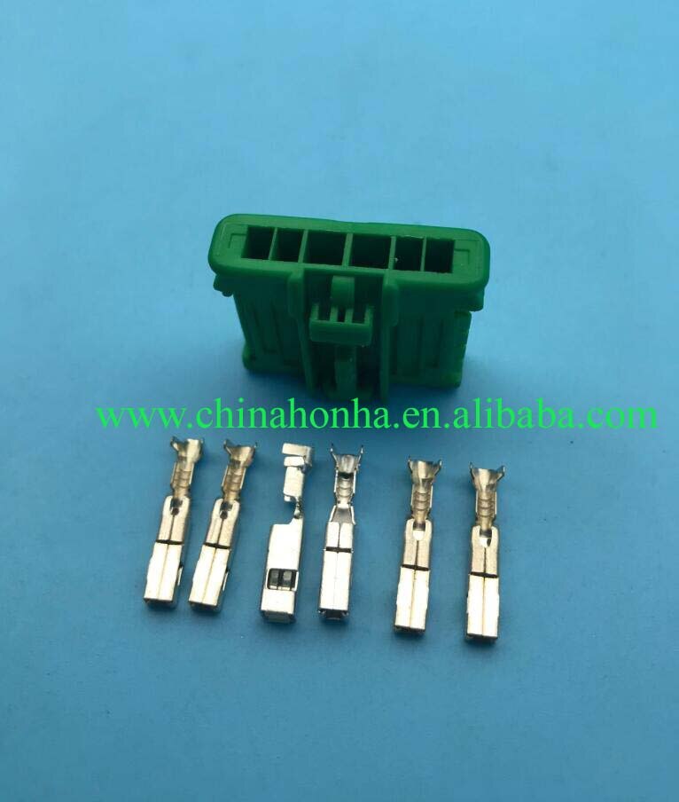 6 pin green 2.8/1.5mm female auto electronic housing plug, wire harness hybrid connector car wire plug 98821106X