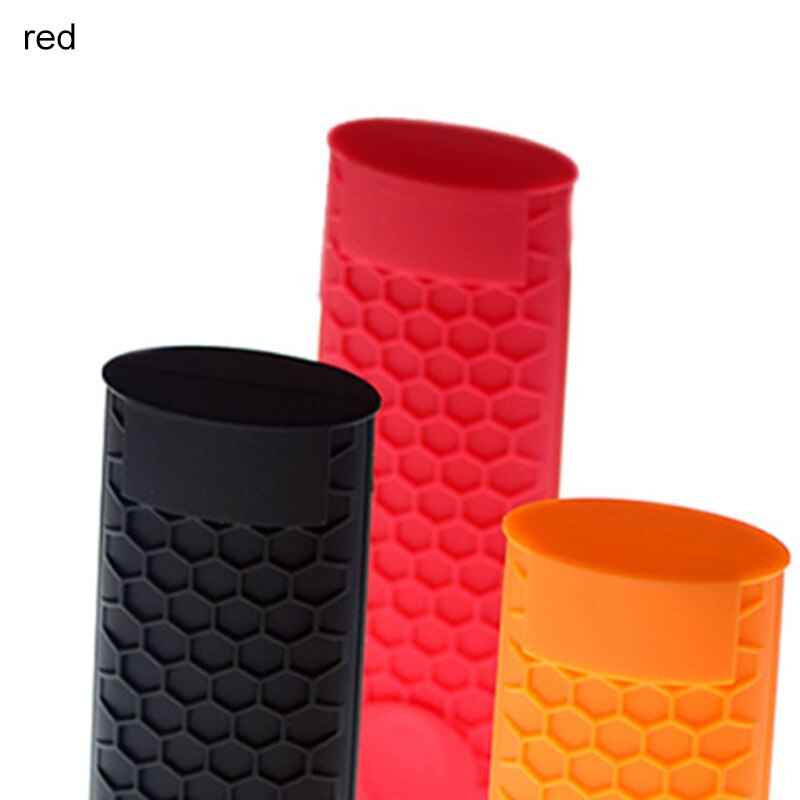 Piezas de utensilios de cocina, mango de sartén deslizante de silicona, accesorios de cocina duraderos, 1 unidad, soporte de mango, funda para asa de cazo: Rojo