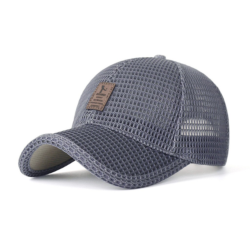 Sagace Hoeden Stijlvolle Mannen Solid Colid Mesh Ademend Outdoor Bescherming Zonnehoed Wilde Baseball Cap Шапка Женская Gorras: Donkergrijs