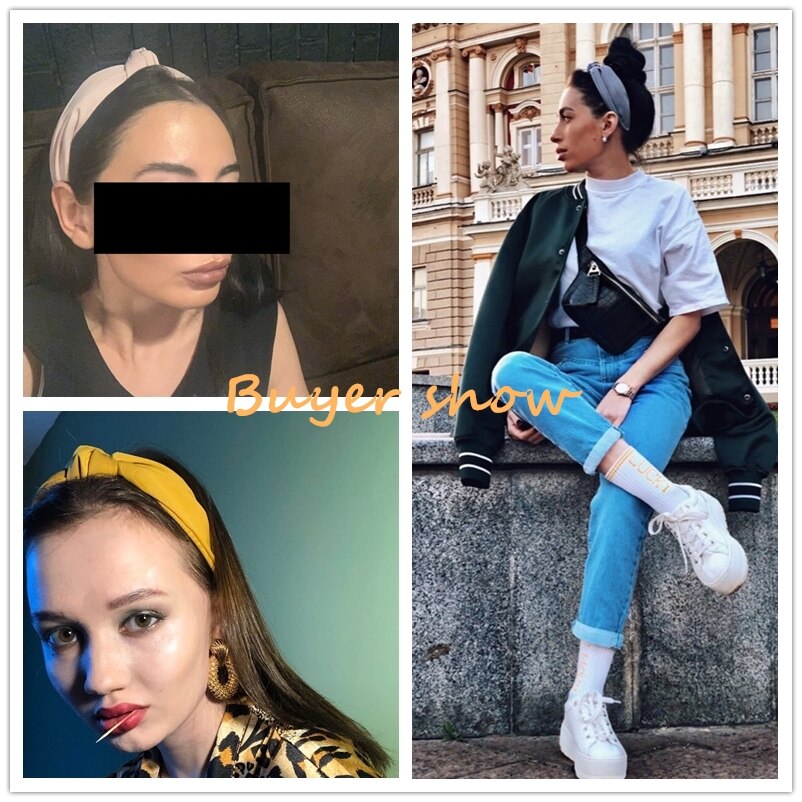 Solid Color Cloth Headband Cross Hair Band for Women Wide Plastic Hair Hoop Lady Turban Bezel Hair Bands Girls Hair Accessories