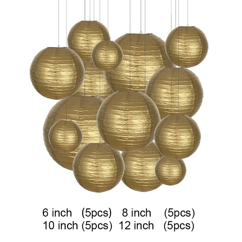 lanterne chinoise lanterne decoration mariage boule chinoise papier décoration mariage Lanternes rondes colorées en papier, 20 pièces, décorations du nouvel an chinois, décor d&#39;anniversaire et de mariage: gold