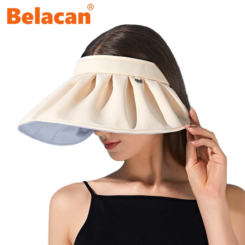 Sombrero plegable portátil para mujer, visera superior vacía, accesorios para el cabello, diadema de doble uso, para la playa, de verano