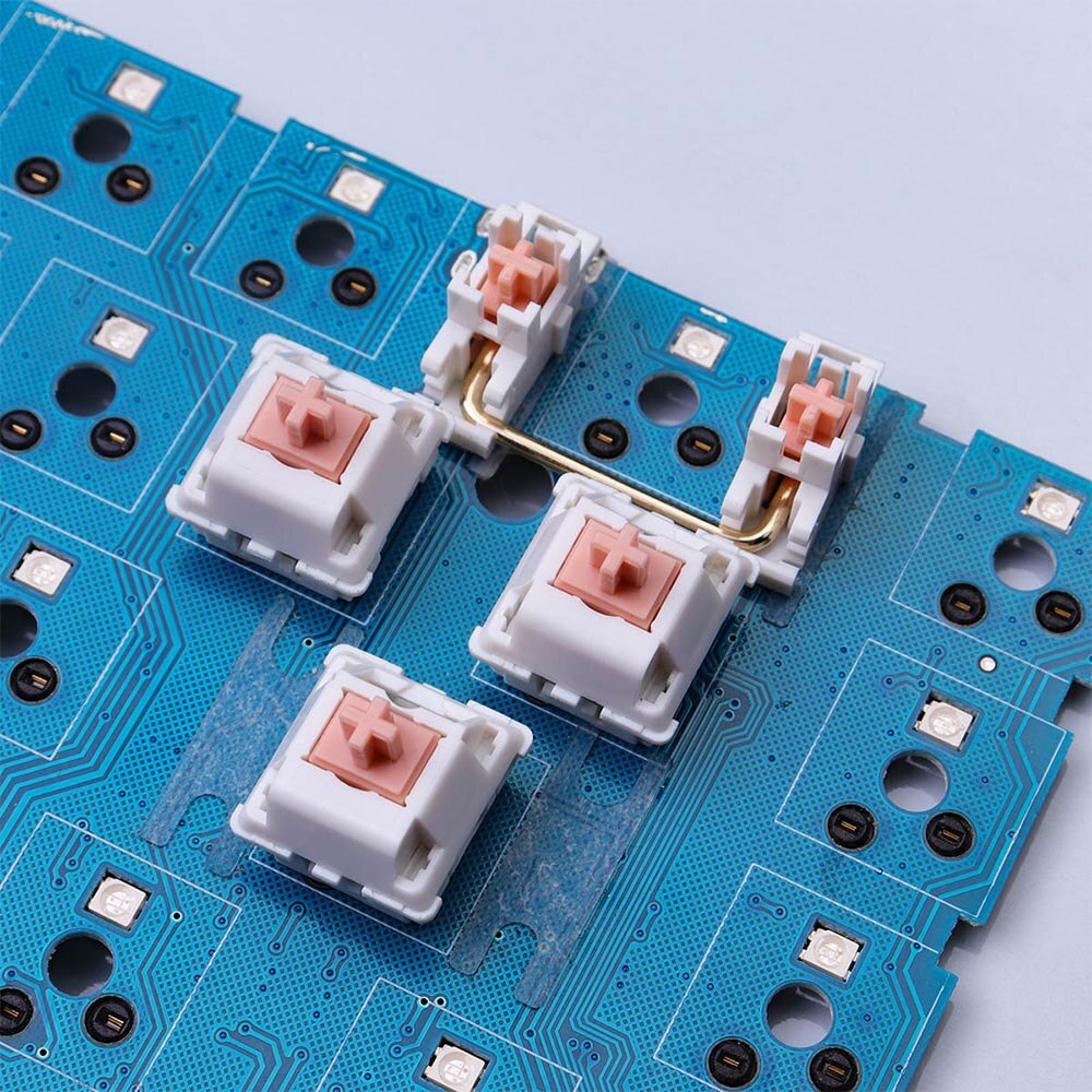 Panda Pink Gold Plated Plate Mounted Mechanical Keyboard Stabilizer PCB Case 6.25u 2u Modifier Button Stabilizer