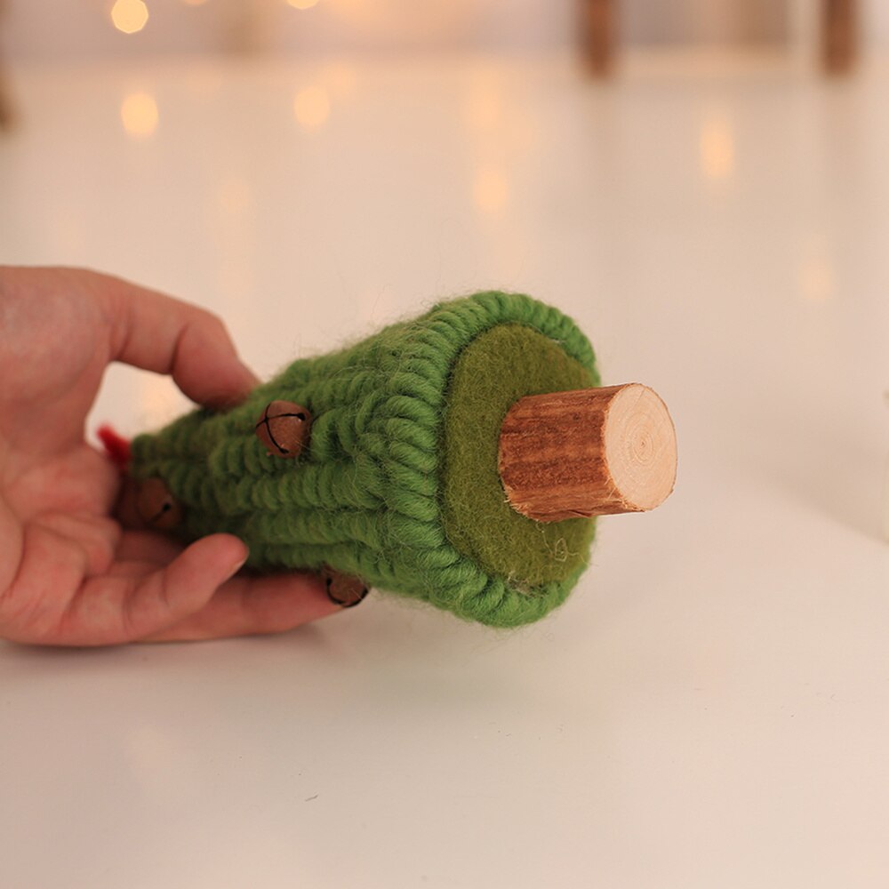 Tabletop Wool Felt Christmas Tree with Tinkle Bells Xmas Desktop Craft Decor Party Ornaments for Children Home Sto