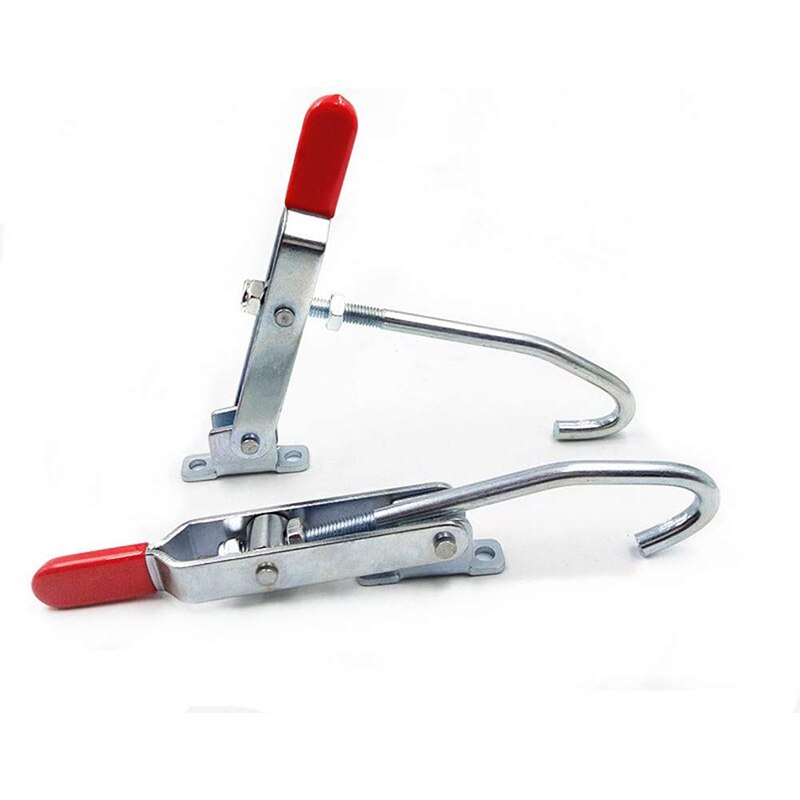 J Hook Type Toggle Clamp 2Pcs 170Kg/375 Lbs Capacity Quick Holding Draw Latch Action Toggle Clamp Pull Hook Type (452): Default Title