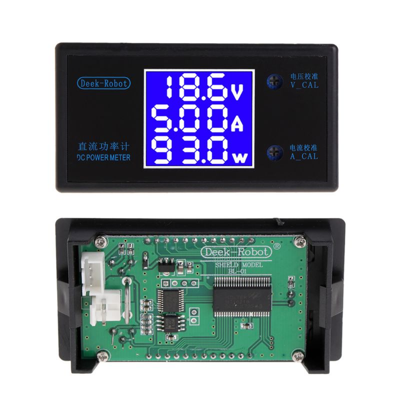 DC 0-50V 5A 250W Voltmetro Amperometro Wattmetro Pannello LCD Tensione amp potenza metro
