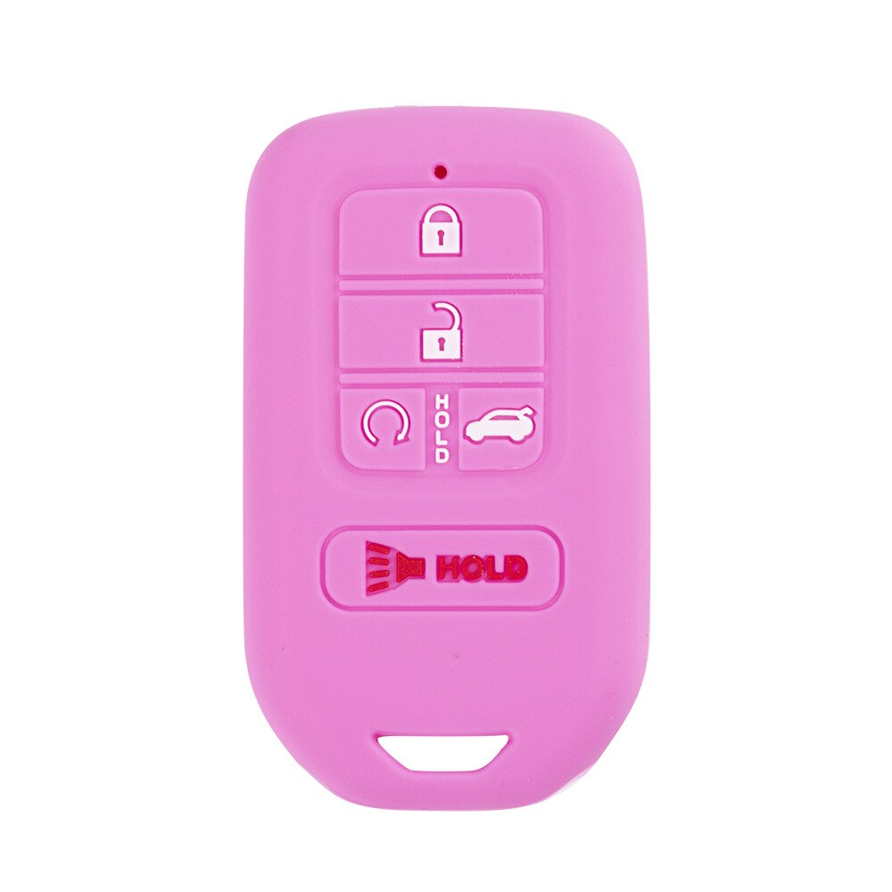 Housse de protection en Silicone pour clé, ensemble de capot pour Honda Pilot Accord Civic CRV, télécommande sans clé à 5 boutons: pink