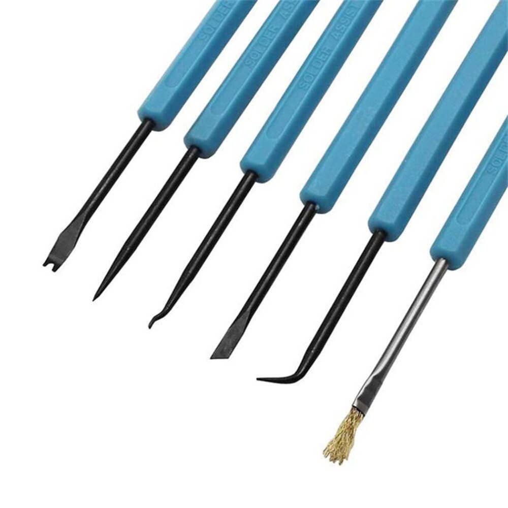 6pcs Desoldering Aid Tool Kit Help Solder Auxiliary Tools Welding Work Electronic Heat Assist for Grinding PCB Repair