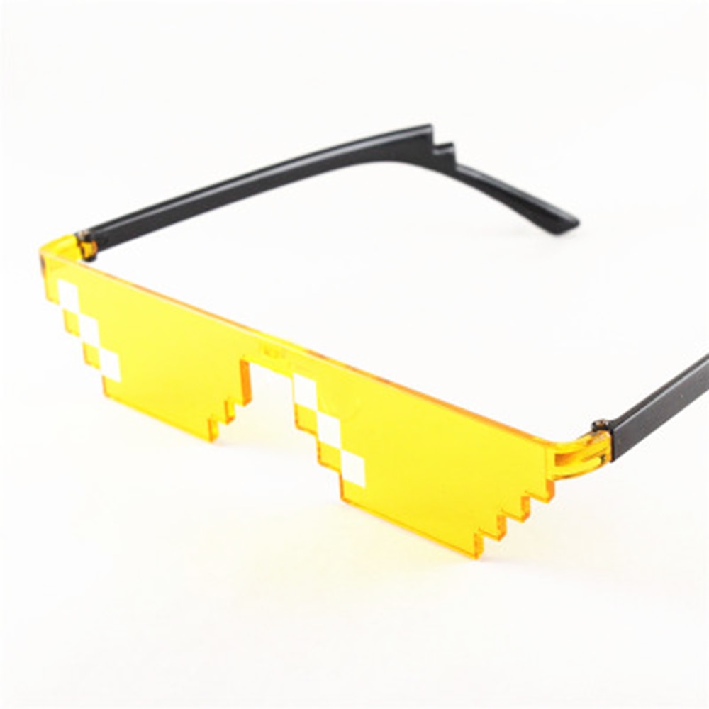 Retro glasögon 8 bit thug life solglasögon pixlade män kvinnor märke fest glasögon mosaik  uv400 vintage glasögon leksaksglasögon