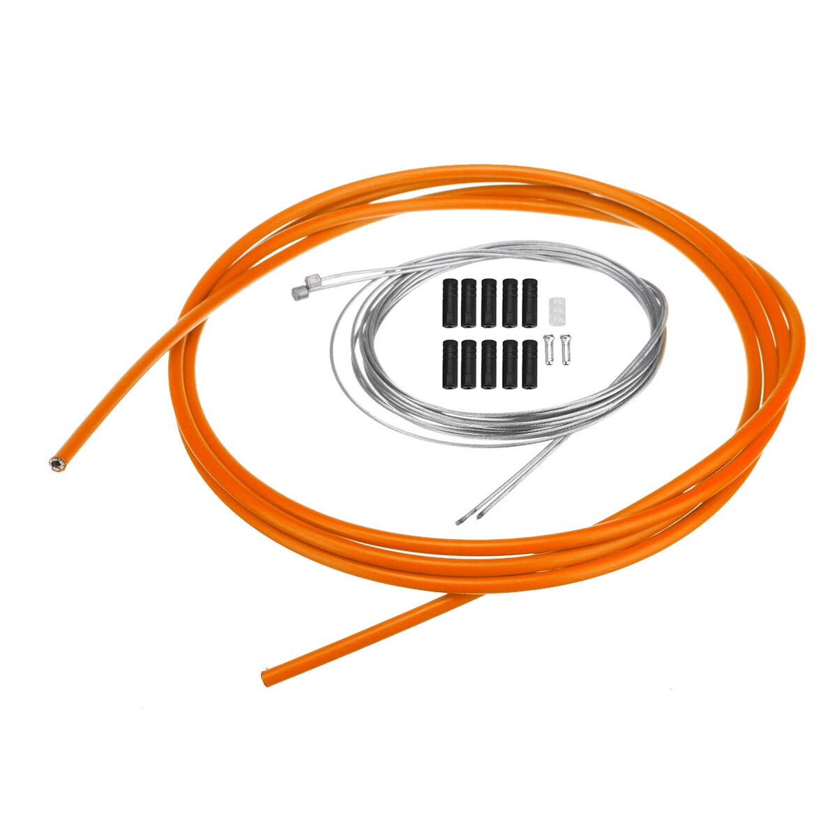 Bike Bicycle Front Rear Inner Outer Wire Brake Shifter Gear Derailleur Hose Housing cable Kit MTB Road bike bicycle: Orange