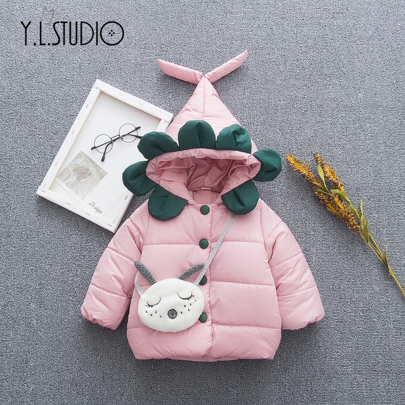 Y.L.STUDIO-abrigo de invierno para niño niña, de dibujos animados, Thcik, ropa de bebé con capucha, chaqueta acolchada de algodón para bebé