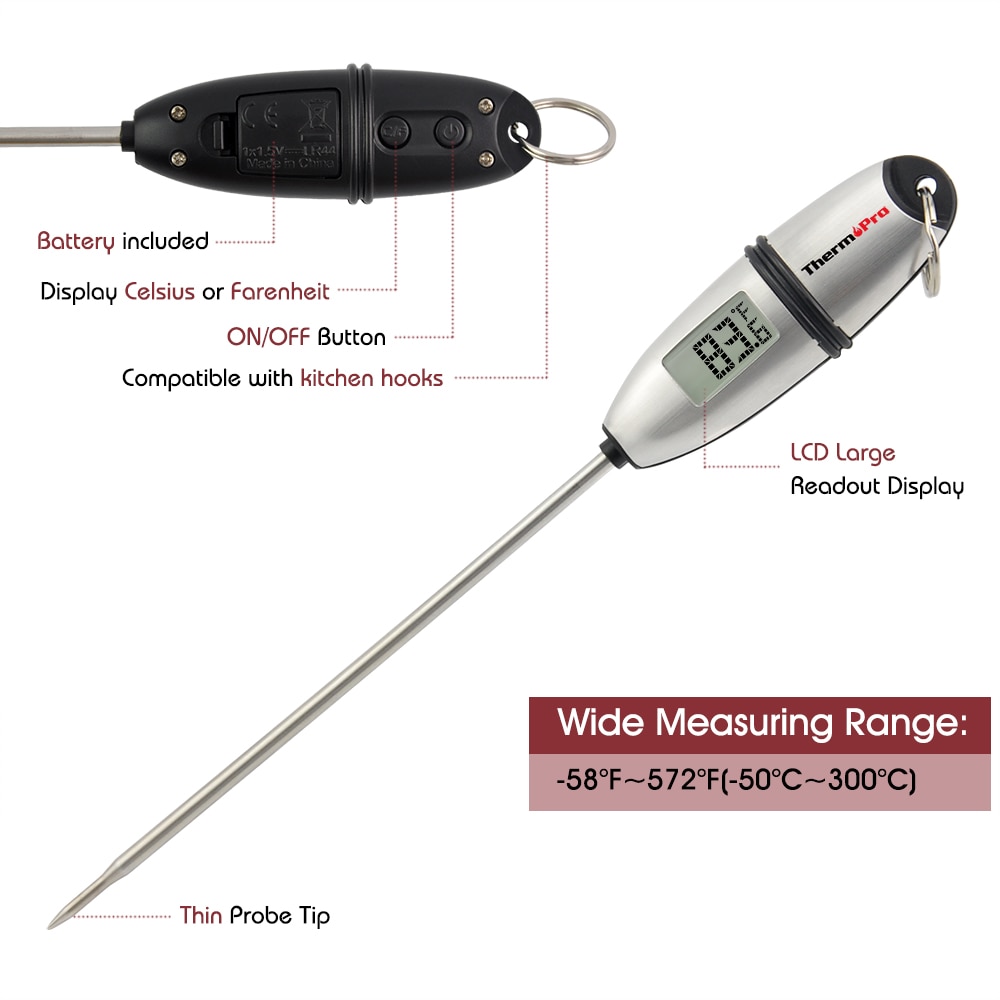 Thermopro TP-02S Meat Thermometer Kitchen Digital Cooking Food Meat Probe Electronic BBQ Household Temperature Detector Tool