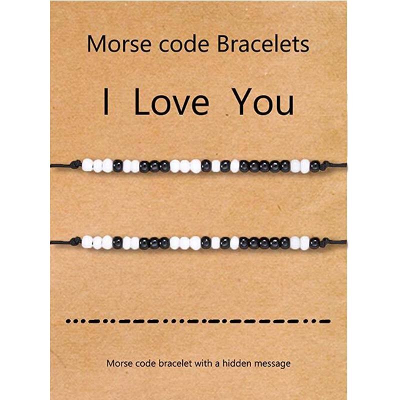Paar Armbanden Voor Vriendje Vriendin Lange Afstand Relaties Bijpassende Armband Voor Hem Haar Morse Code I Love U