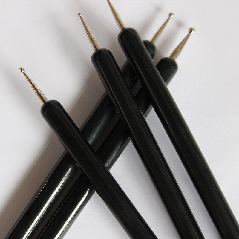 Dual-Headed Acrylic Rod Round-Headed Indentation Pen 5 pcs Sets Handmade DIY Derivative Pen in Black and White two colours