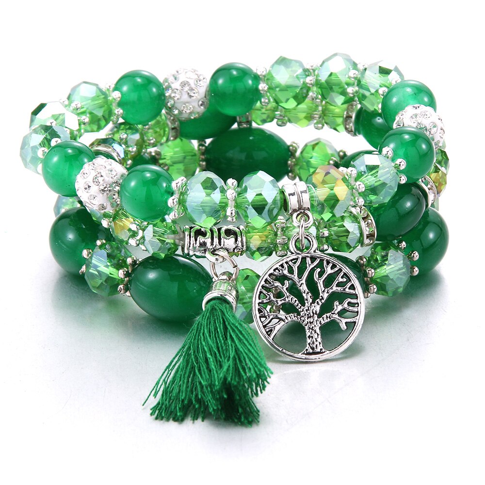 Bohemian Trend Women's Beaded Bracelet 3Pcs Mixed Color Resin Bracelet For Men's Luxury Jewelry Party Birthday: B3ZH-44